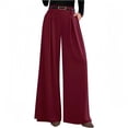 thumbnail image 2 of Dwellite Womens Wide Leg Trousers 2026 Elastic High Waisted Dress Pants Pleated Slacks Flowy Business Work Palazzo Pants Wine M, 2 of 7