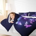 thumbnail image 4 of jejeloiu Dreamy Purple Butterfly Twin Comforter Sets,Cartoon Flying Animal Bedding Set For Girl 2 Pieces, 4 of 8