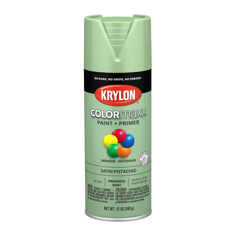 Krylon, COLORmaxx Paint + Primer, 12 oz, Satin Pistachio - Walmart.com