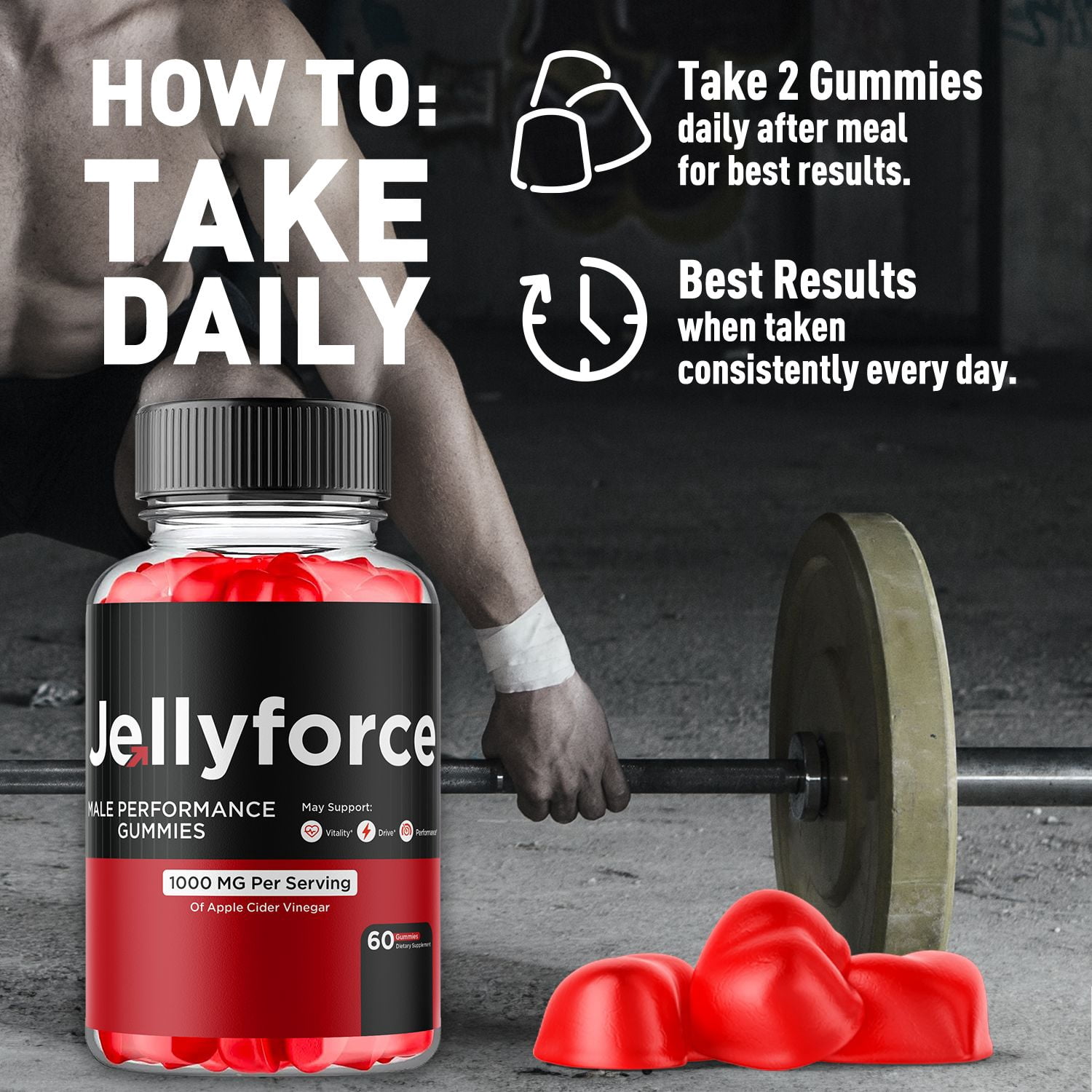 Jellyforce Gummies Advanced Formula All Natural Vitamin Supplement Jelly Force 60 Gummies