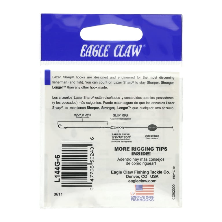 Eagle Claw Lazer Kahle Up Eye Offset Hook L144G-6