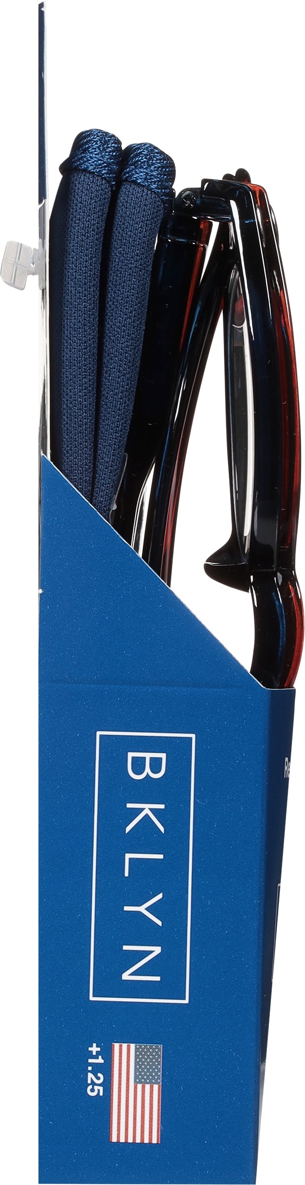 Bklyn, Harman +1.25, Adult, Unisex, Plastic Reading Glasses & Pouches Value Pack , 2 Ea