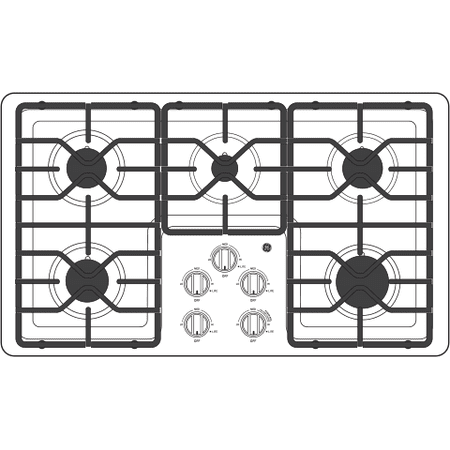 GE - 36" Built-In Gas Cooktop - Stainless Steel