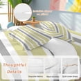 thumbnail image 2 of Yellow Gray Duvet Cover Set King Size, White Stripe 4 Piece Soft Microfiber Bedding Set with 1 Duvet Cover, 1 Flat Sheet, 2 Pillowcases, 2 of 9