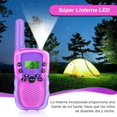 thumbnail image 4 of Walkie Talkies para Niños, 2Pzs Talkie Largo Alcance de Radio 22 Vías, Tokis Niños con Linterna y LCD Camping Senderismo, Regalo Navidad Juguete Niño Niña 3-14 Años, Púrpura, 4 of 7