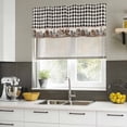 thumbnail image 5 of Farmhouse Valances for Windows, Decorative Rod Pocket Window Valance Curtains, American Country Star Barn Black Plaid Berry Short Curtain Drapes for Kitchen/Living Room, 2 Panels, 60" W x 18" L, 5 of 8