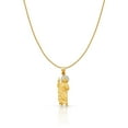 thumbnail image 1 of 14K Two Tone Gold Jesus Charm Pendant with 0.9mm Wheat Chain Necklace - 20", 1 of 4