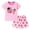 Pink, variant on Toddler Girl Outfits Crew Neck Cotton Cartoon Print T-Shirt and Shorts Set Baby Kids Summer Clothing