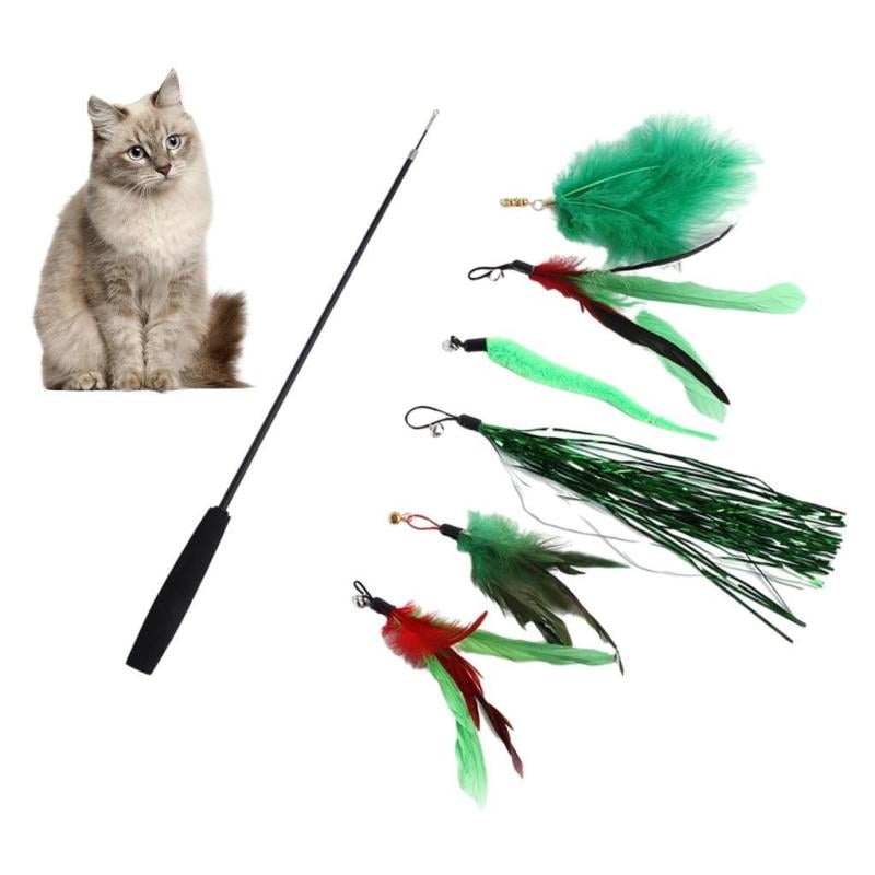 #2 Smandy Teaser Cat To Interactive Cat Catcher ed Exerciser Wand Colorful Mint Cat Kitten Pet Gioca a Toy with Feather Bell e Filo Flessibile per lesercizio di Kitten e Cat