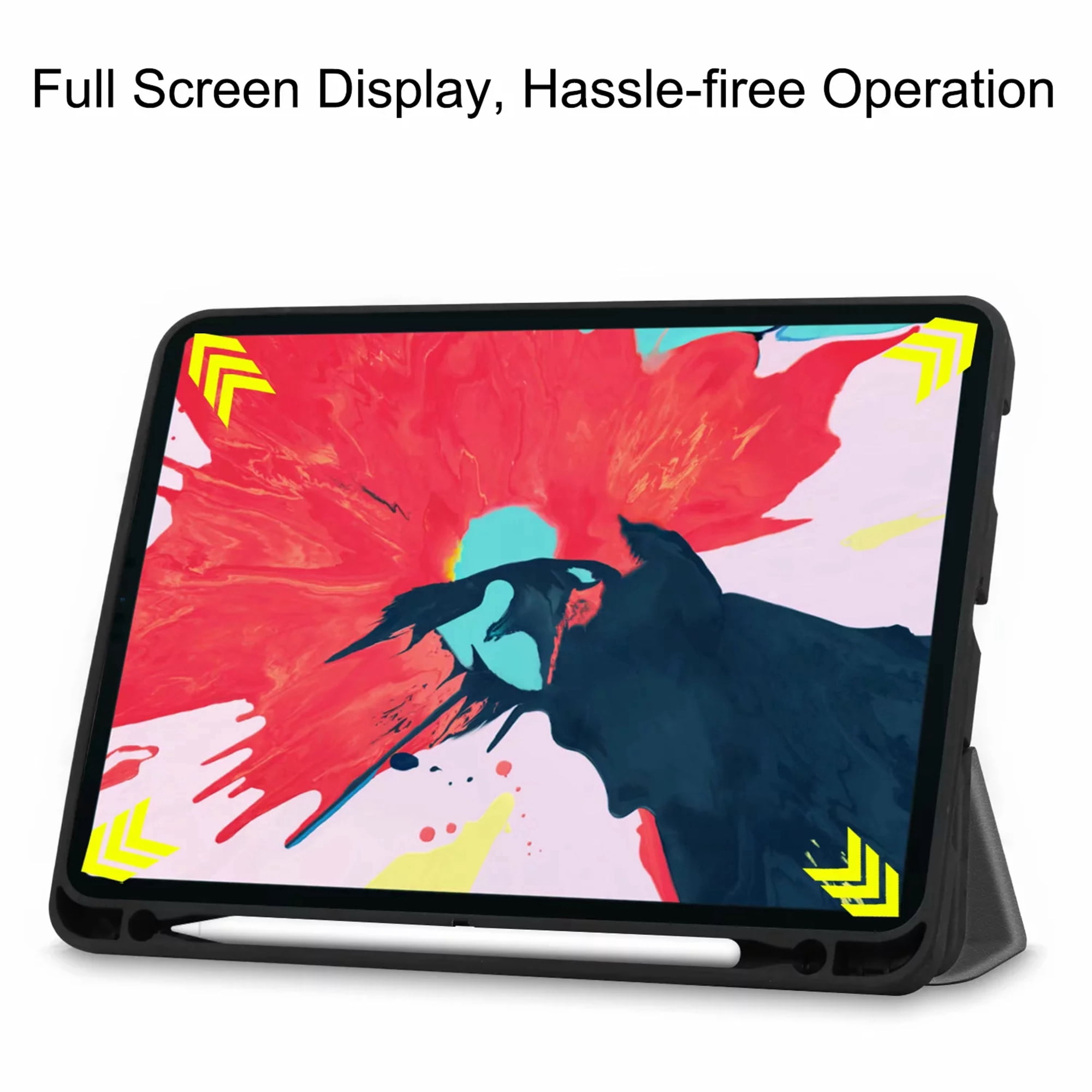 Dteck Slim Fit Case For New iPad Pro 11 inch 2020 with Pencil Holder, [Support Apple Pencil Wireless Charging] Tri-Fold Stand Magnetic Flip Auto Wake Sleep Case Cover For iPad A2068 A2230, Gray