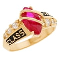 thumbnail image 2 of JackAni 14k Yellow Gold Simulated Ruby July Birthstone 2026 Class Graduation Ring - Size 7.25, 2 of 5