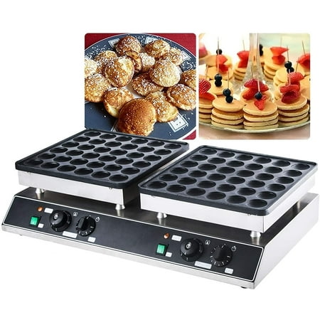 

Commercial Pancake Baker Maker Nonstick Electric Mini Dutch Pancakes 72Pcs Temperature and Time Control 50~300℃ 2000W (P)