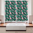 thumbnail image 2 of Ambesonne Tropical Kitchen Curtains, Arrangement of Foliage, 55"x39", Pale Pink and Sea Green, 2 of 3