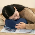 thumbnail image 5 of Taotanxi Travel & Neck Pillow, Therapeutic Memory Foam, Washable Micro-Fiber Cover, Soft and Comfortable - Head Support for Long Flights, Compact and Ergonommic Design, Attaches to Luggage - Navy, 5 of 6