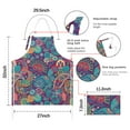 thumbnail image 7 of Purple Pioneer Flower and Paisley Pattern Apron-Garden Aprons for Women with Pockets-Cotton Linen Waterproof Kitchen Cooking Gardening Aprons Adjustable for Kitchen,Cooking,BBQ and Salon 33x27 Inch, 7 of 7