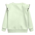 thumbnail image 6 of Yuyamidu Toddler Cat Sweatshirt for Girls 1T 2T Light Green Cute Graphic Crewneck Sweatshirts Soft Lightweight Long Sleeve Ruffle Shoulder Pullover Tops for School Outdoor Play, 6 of 8