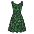 thumbnail image 4 of Qiopertar Mode Femmes Été Col Carré Impression St. Patrick Robe Ample Confortable Sans Manches Liquidation Livraison Gratuite à Moins de 5$ jusqu'à 90 % de Réduction, 4 of 5