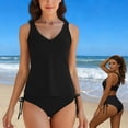thumbnail image 2 of DGMIOCS Women's High Waisted Tummy Control Bikini Two Piece Bathing Suit Black S, 2 of 9