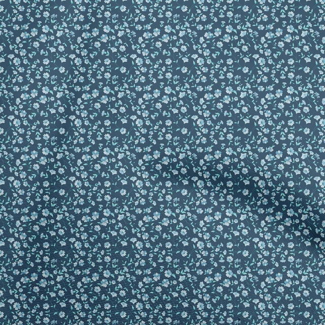 oneOone Tissu Polyester Spandex Bleu Sarcelle Tissu Floral pour Robe Tissu Imprimé au Mètre 56 Pouces de Large