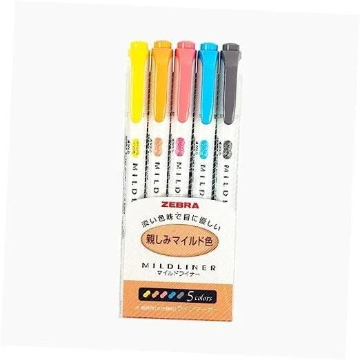 Zebra Mildliner Doulbe-Sided Highlighter Marker 15Pcs Soft Color 3Full Set Japan