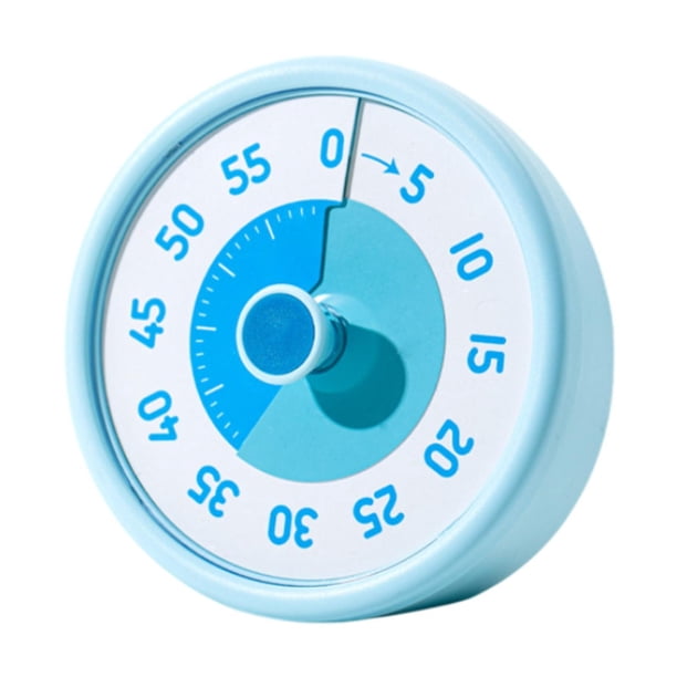 Temporizador visual de 60 minutos para hornear, despertador mecánico sin tictac, temporizador de cuenta regresiva azul