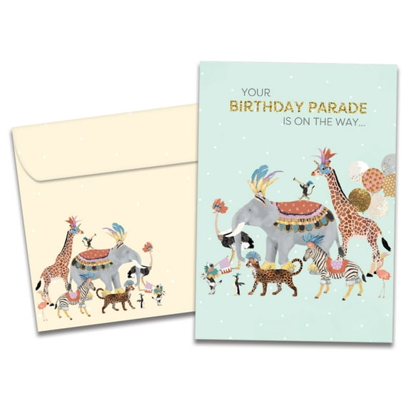 Tree-Free Greetings Birthday Greeting Card, 100% Recycled Paper, 5x7, Parade on the Way (GO65227)