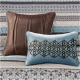 thumbnail image 2 of JERFIT Blue 5-Piece Jacquard Reversible Quilt Set King Size with Decorative Pillows, Cotton Blend Bedding Ensemble, 2 of 9