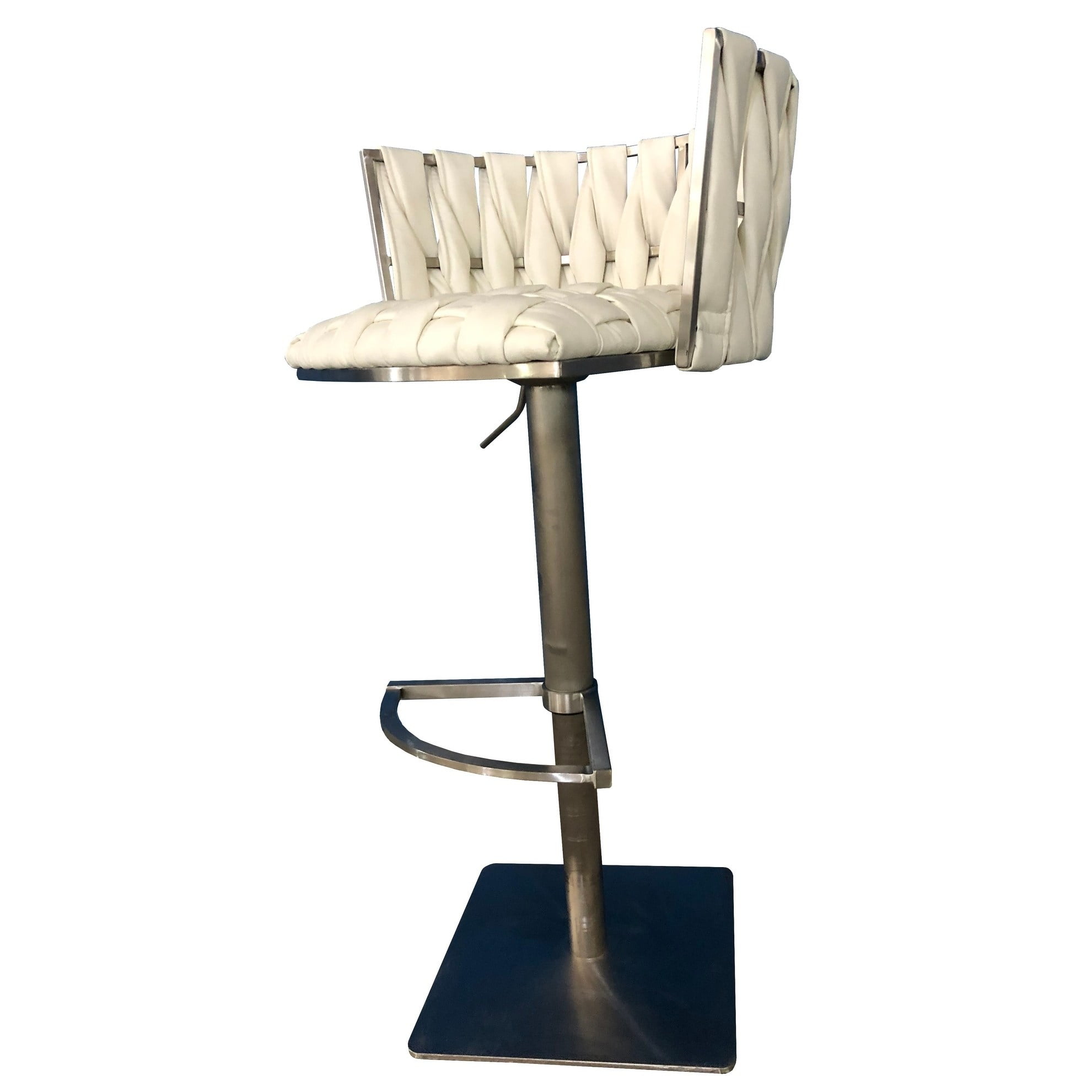 Tobias Designs Inc Belize Snow White Stainless Steel Adjule Tobias Designs Inc Belize Snow White Stainless Steel Adjule Height Bar Stool 24 To 31 Com