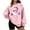 #0169-Pink, variant on Uootdi Christmas Santa Christmas Blowing Gift Bubble Printted Graphic Sweatshirt for Women Crewneck Long Sleeve Pullover Casu al Loose Fit Holiday Top
