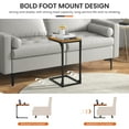 thumbnail image 3 of XF XINFENG C Shaped End Table - Small Side Table Sofa Bedside Table with Adjustable Feet & Sturdy Metal Frame for Living Room, Bedroom（2, Brown), 3 of 7