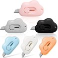 thumbnail image 1 of Cute Cloud Box Cutter, 6Pcs Mini Utility Knife for Letter, Small Retractable Cloud Shaped Package Opener, Box Opening Letter Opener Cutter for Home and Office Use, 1 of 7