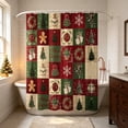 thumbnail image 5 of Christmas Shower Curtain Set, 70.9 x 59.1 Inch Waterproof Fabric Curtain with Hooks for Holiday Bathroom Decor and Home Bath Accessories A, 5 of 6