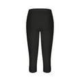 thumbnail image 3 of Kovlvoll 2pc Womens Plus Size Capris Leggings Stretch Slim Fitting Pant Solid Color Workout Yoga Legging Pants, 3 of 5