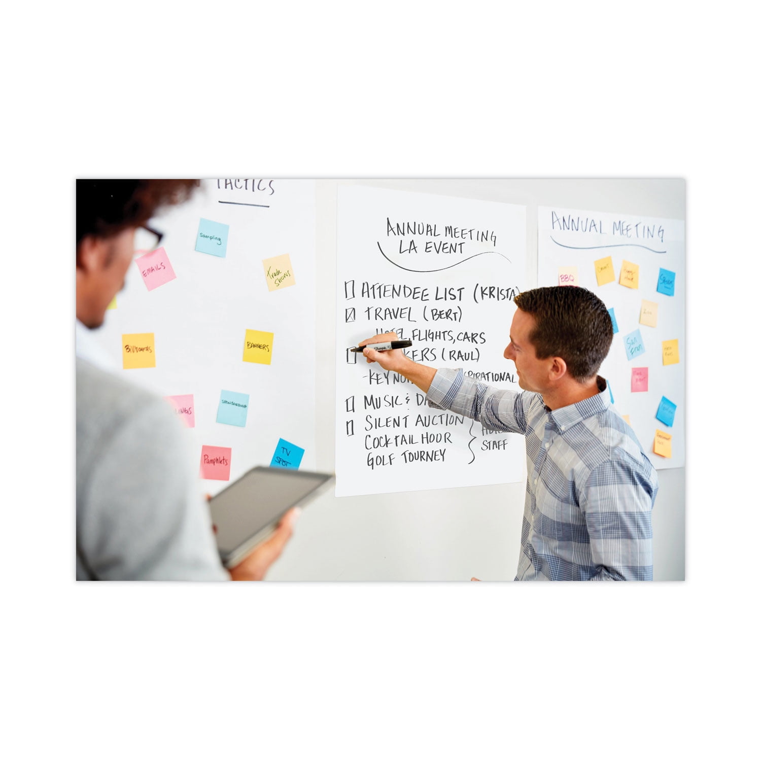 Self-Stick Wall Pad, Unruled, 20 x 23, White, 20 Sheets/Pad, 2 Pads/Pack, 2 Packs/Carton | Bundle of 2 Cartons