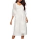 thumbnail image 4 of TaTaai Women‘s Textured Mesh Midi Dress, Long Sleeve Round Neck Knee Length Dress, Solid Color Sheer Overlay Formal Dress, Fall Evening Gown Gift, 4 of 6