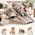 thumbnail image 3 of ABORON Folding Dog Ramp for Bed, 5-Level Adjustable Pet Ramp for Couch, Car and Sofa, Suitable for Small, Large and Senior Dogs and Cats, 3 of 7