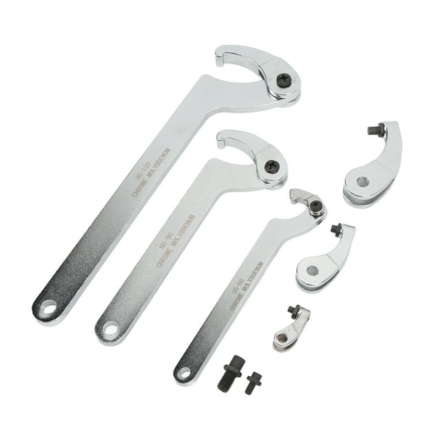Llave de Pasador de Gancho Ajustable, Juego de Llave de Gancho C de Alta Dureza Duradera para la Motocicleta