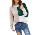 thumbnail image 3 of Lilgiuy Women's Loose Pullover Cloud Sweater Long Sleeve Crew Neck Tops Shirt Crew Neck Sweate Green 2022 Fall Winter, 3 of 5