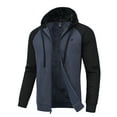 thumbnail image 2 of Pdbokew Hoodies for Men Heavyweight Fleece Sweatshirt - Full Zip Up Fleece Jacket Indigo/Black M, 2 of 7