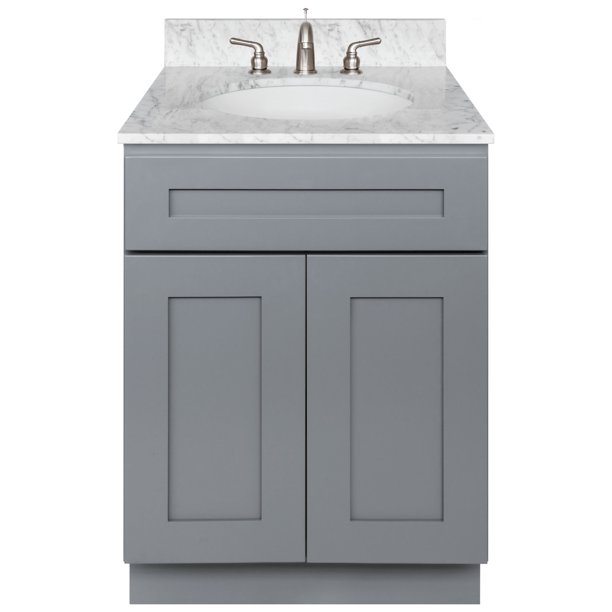 Cherry Bathroom Vanity 24 Cara White Marble Top Faucet Lb4b Walmart Com Walmart Com