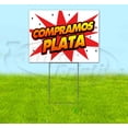 thumbnail image 1 of Compramos Plata (18" x 24") Yard Sign, Includes Metal Step Stake, 1 of 6