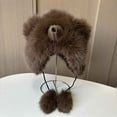 thumbnail image 4 of Winter Trapper HatsWomens Winter Solid Color Bear Ears Fashion Plush Hat Warm And Cold Proof Ear Cap, 4 of 8