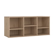 Tvilum Hyper Rectangle 6 Cubby Storage Entryway Bench, Jackson Hickory