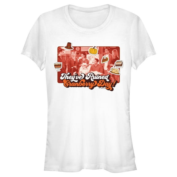 Junior's Friends They've Ruined Cranberry Day Thanksgiving Icons Scene Graphic T-Shirt