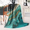 thumbnail image 2 of Teal Marble Gold Line Pattern Blanket,Comfortable Soft Lamb Wool Throw Blanket,All Season,Warm Lightweight Blankets for Sofa Bed Couch Living Room Chair,50"x60", 2 of 4