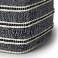 thumbnail image 4 of Simpli Home Corrie 18 inch Wide Boho Square Pouf in Navy and White Woven PET Polyester, 4 of 6