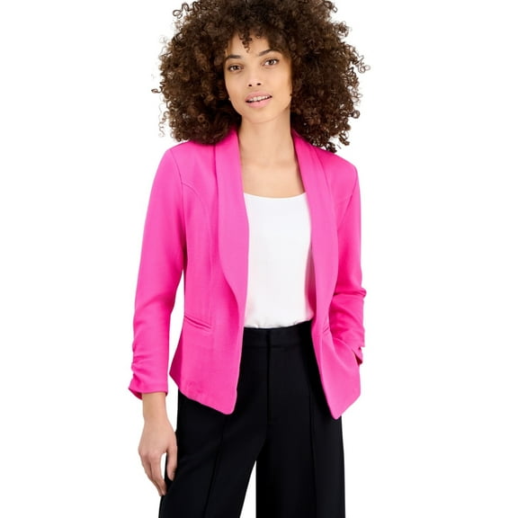 Bar III Womens Petite 3/4-Sleeve Shawl-Collar Blazer Jacket Pinkadelic Pink PS