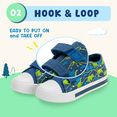 thumbnail image 3 of FUNCOO PLUS Kids Light Up Sneakers Toddler Boys Canvas Shoes, Coconut Tree & Dinosaur, Size 10, 3 of 6