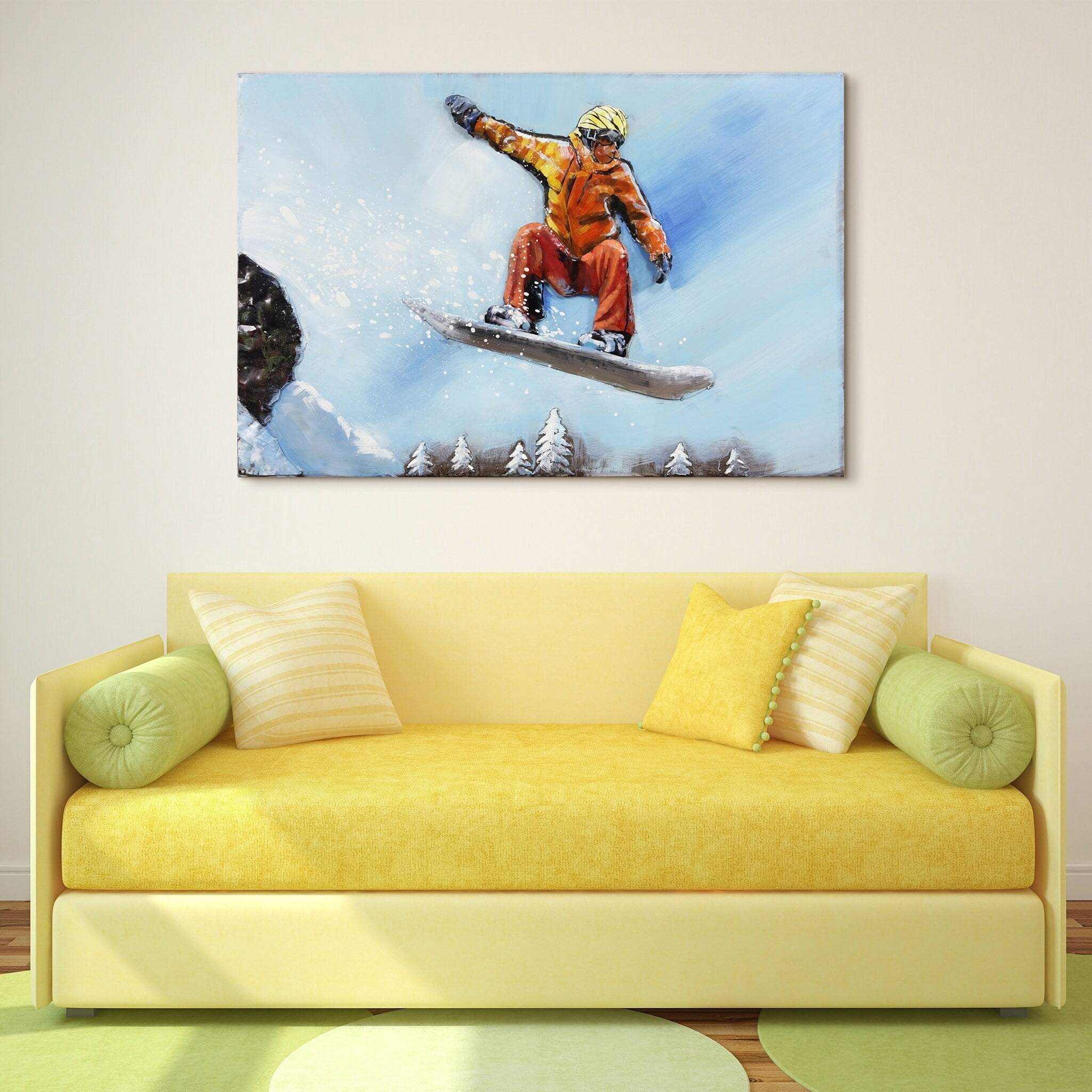 Empire Art Direct  32 x 48 in. Skateboarding Hand Painted Primo Mixed Media Iron Wall Sculpture 3D Metal Wall Art