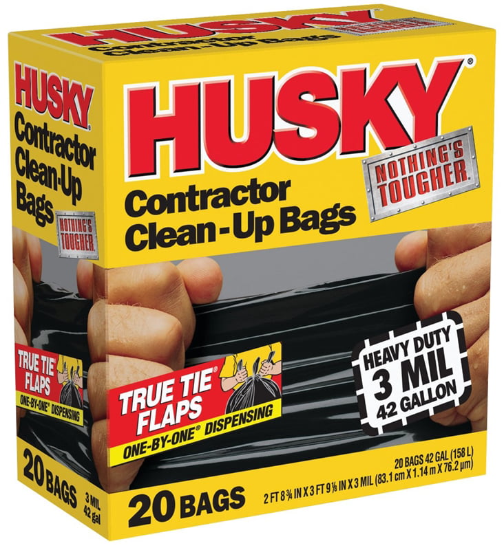 Husky HK42WC022B Contractor Clean-Up Bags 42 Gallon 